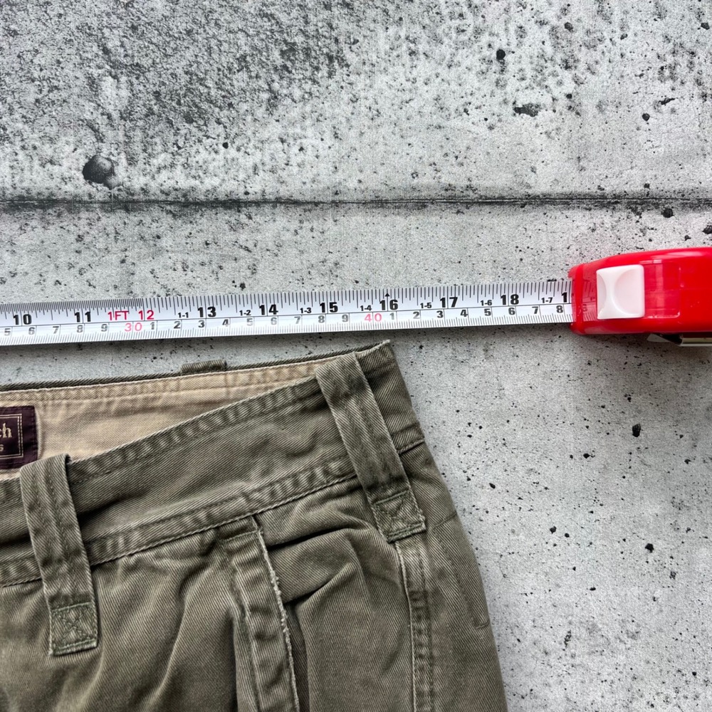 Abercrombie & Fitch Pants Mens 32 Green Wide Leg Paratrooper Cargo Utility Y2K - Picture 6 of 8